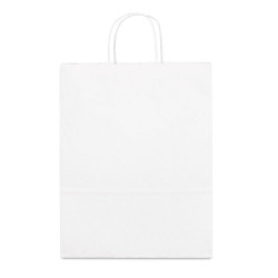 Maišeliai suktom rankenom, balti 160mm x 80mm x 390mm