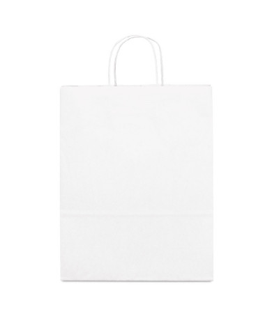 Maišeliai suktom rankenom, balti 160mm x 80mm x 390mm