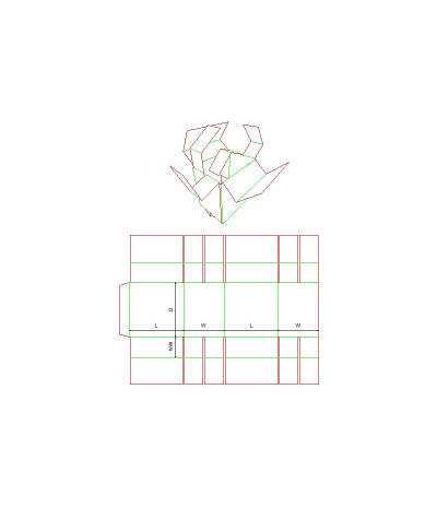 Fefco 0208 - Ilgis mm  x plotis mm  x aukštis mm