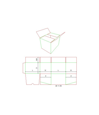 Fefco 0225 - Ilgis mm  x plotis mm  x aukštis mm
