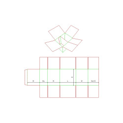 Fefco 0228 - Ilgis mm  x plotis mm  x aukštis mm