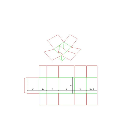 Fefco 0228 - Ilgis mm  x plotis mm  x aukštis mm