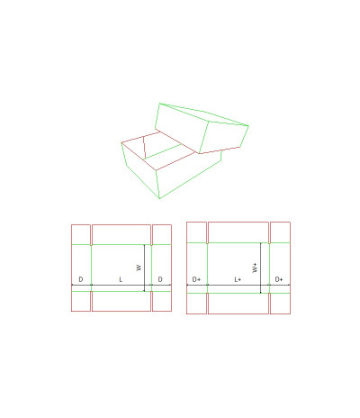 Fefco 0300 - Ilgis mm  x plotis mm  x aukštis mm