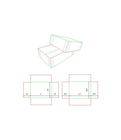 Fefco 0302 - Ilgis mm  x plotis mm  x aukštis mm