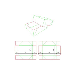 Fefco 0303 - Ilgis mm  x plotis mm  x aukštis mm