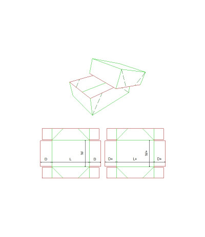 Fefco 0303 - Ilgis mm  x plotis mm  x aukštis mm
