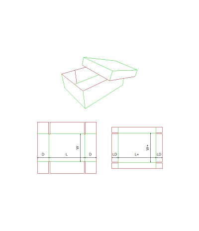 Fefco 0306 - Ilgis mm  x plotis mm  x aukštis mm