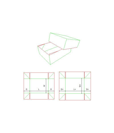 Fefco 0308 - Ilgis mm  x plotis mm  x aukštis mm