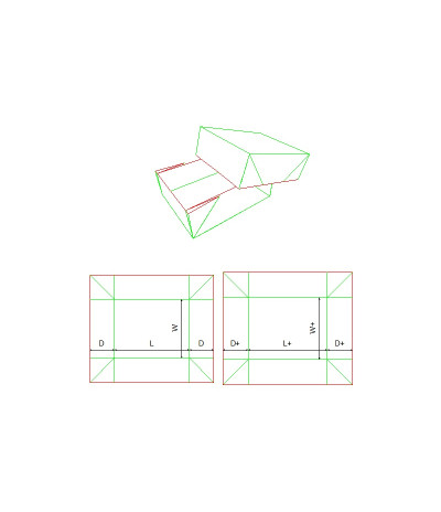 Fefco 0309 - Ilgis mm  x plotis mm  x aukštis mm