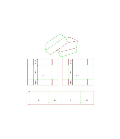Fefco 0310 - Ilgis mm  x plotis mm  x aukštis mm