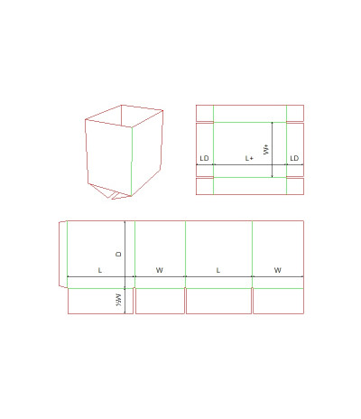 Fefco 0312 - Ilgis mm  x plotis mm  x aukštis mm