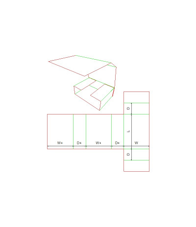 Fefco 0400 - Ilgis mm  x plotis mm  x aukštis mm