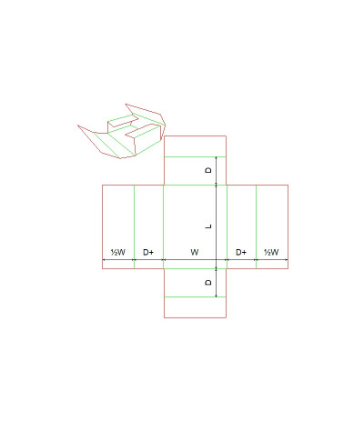Fefco 0401 - Ilgis mm  x plotis mm  x aukštis mm