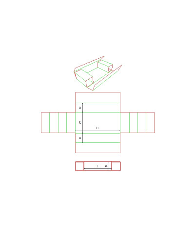 Fefco 0403 - Ilgis mm  x plotis mm  x aukštis mm