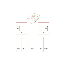 Fefco 0405 - Ilgis mm  x plotis mm  x aukštis mm