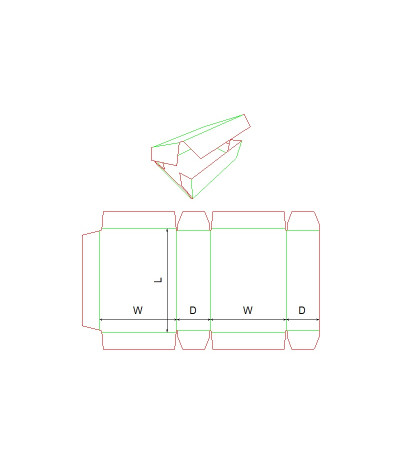 Fefco 0406 - Ilgis mm  x plotis mm  x aukštis mm