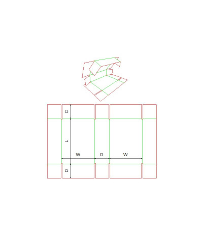 Fefco 0409 - Ilgis mm  x plotis mm  x aukštis mm