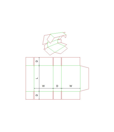 Fefco 0410 - Ilgis mm  x plotis mm  x aukštis mm
