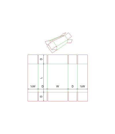 Fefco 0411 - Ilgis mm  x plotis mm  x aukštis mm