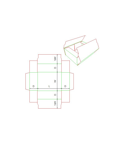Fefco 0412 - Ilgis mm  x plotis mm  x aukštis mm