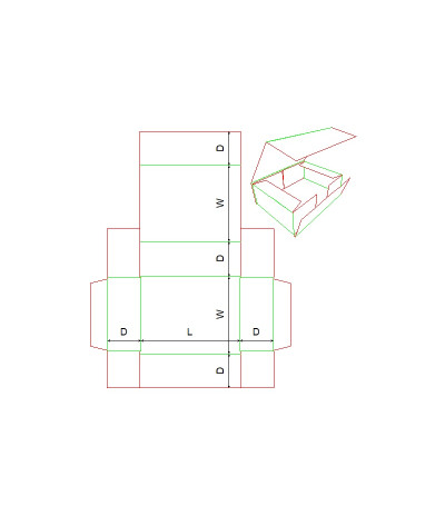 Fefco 0413 - Ilgis mm  x plotis mm  x aukštis mm