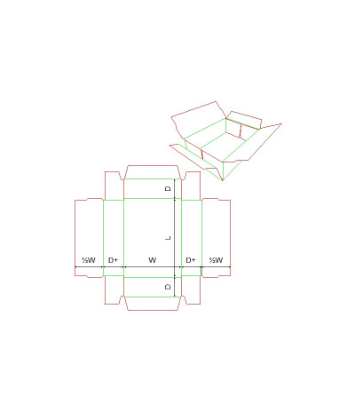 Fefco 0415 - Ilgis mm  x plotis mm  x aukštis mm