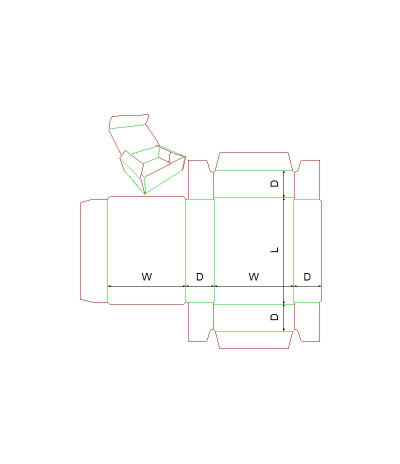 Fefco 0420 - Ilgis mm  x plotis mm  x aukštis mm