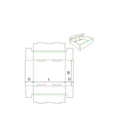 Fefco 0423 - Ilgis mm  x plotis mm  x aukštis mm