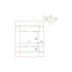 Fefco 0424 - Ilgis mm  x plotis mm  x aukštis mm