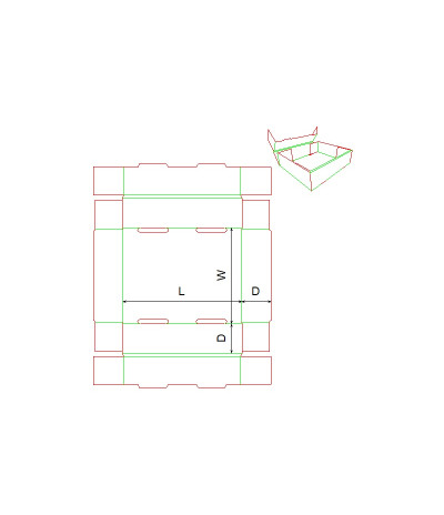 Fefco 0424 - Ilgis mm  x plotis mm  x aukštis mm
