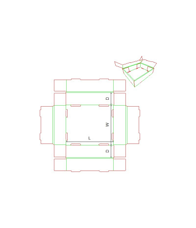 Fefco 0425 - Ilgis mm  x plotis mm  x aukštis mm