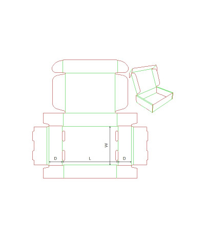 Fefco 0427 - Ilgis mm  x plotis mm  x aukštis mm