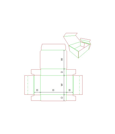 Fefco 0428 - Ilgis mm  x plotis mm  x aukštis mm
