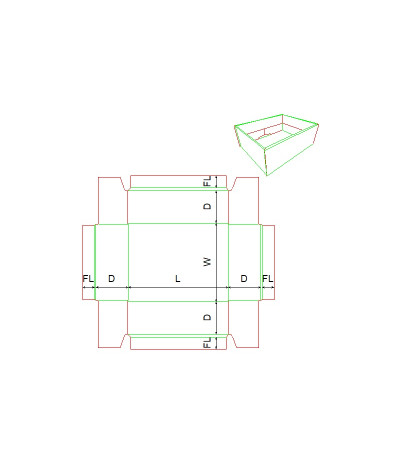 Fefco 0430 - Ilgis mm  x plotis mm  x aukštis mm