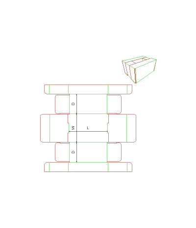 Fefco 0431 - Ilgis mm  x plotis mm  x aukštis mm