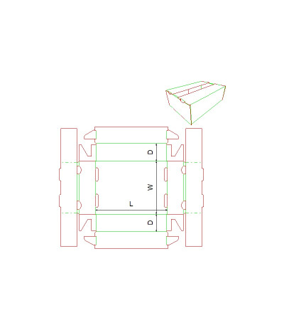 Fefco 0432 - Ilgis mm  x plotis mm  x aukštis mm