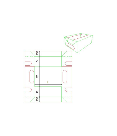 Fefco 0434 - Ilgis mm  x plotis mm  x aukštis mm