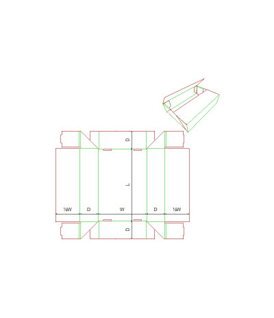 Fefco 0437 - Ilgis mm  x plotis mm  x aukštis mm