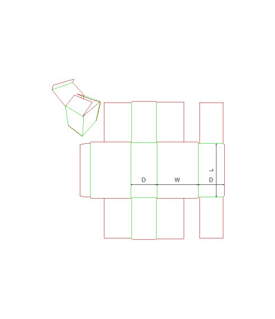 Fefco 0443 - Ilgis mm  x plotis mm  x aukštis mm