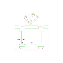 Fefco 0446 - Ilgis mm  x plotis mm  x aukštis mm