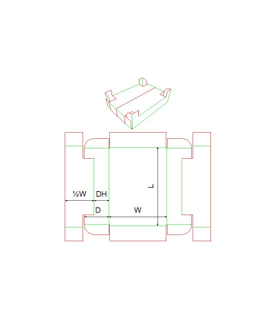 Fefco 0446 - Ilgis mm  x plotis mm  x aukštis mm