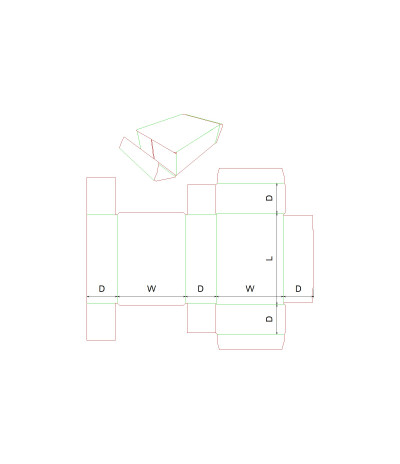 Fefco 0447 - Ilgis mm  x plotis mm  x aukštis mm