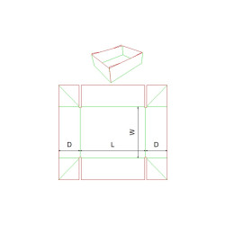 Fefco 0448 - Ilgis mm  x plotis mm  x aukštis mm