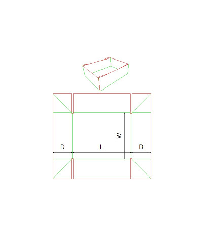 Fefco 0448 - Ilgis mm  x plotis mm  x aukštis mm