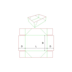 Fefco 0450 - Ilgis mm  x plotis mm  x aukštis mm