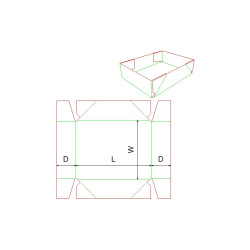 Fefco 0451 - Ilgis mm  x plotis mm  x aukštis mm