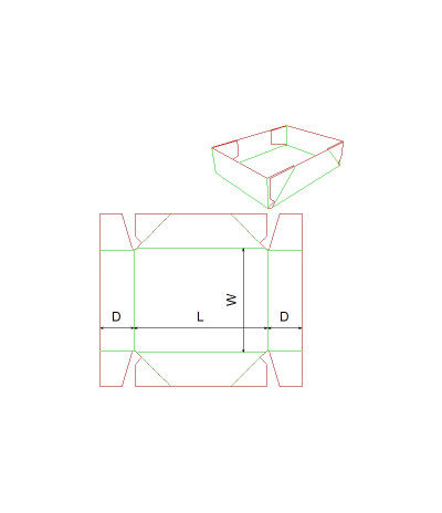 Fefco 0451 - Ilgis mm  x plotis mm  x aukštis mm