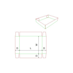 Fefco 0452-Diecut - Ilgis mm  x plotis mm  x aukštis mm