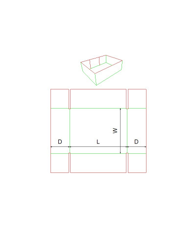 Fefco 0452 - Ilgis mm  x plotis mm  x aukštis mm