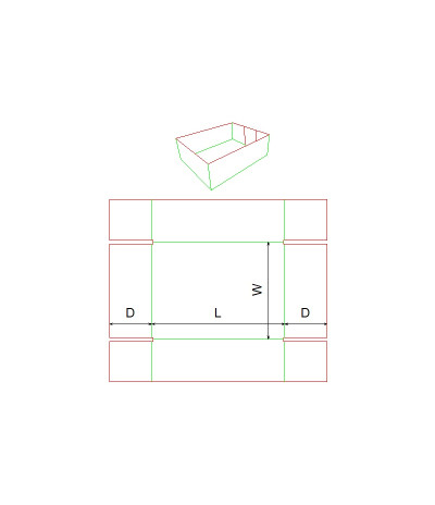 Fefco 0453 - Ilgis mm  x plotis mm  x aukštis mm